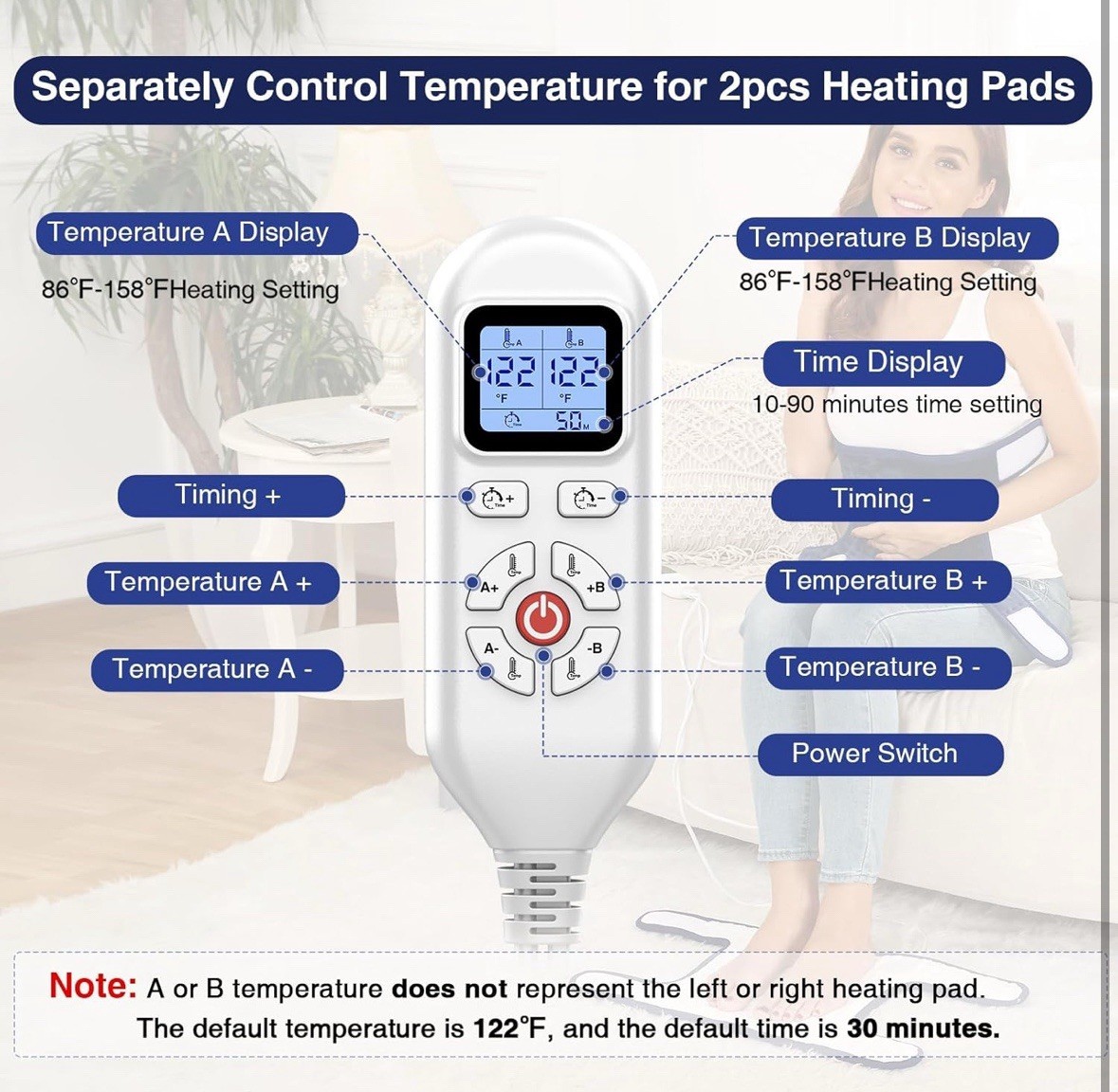 Electric Heated Knee Pad Brace Arthritis Pain Relief Warm Therapy Leg Wrap Belt