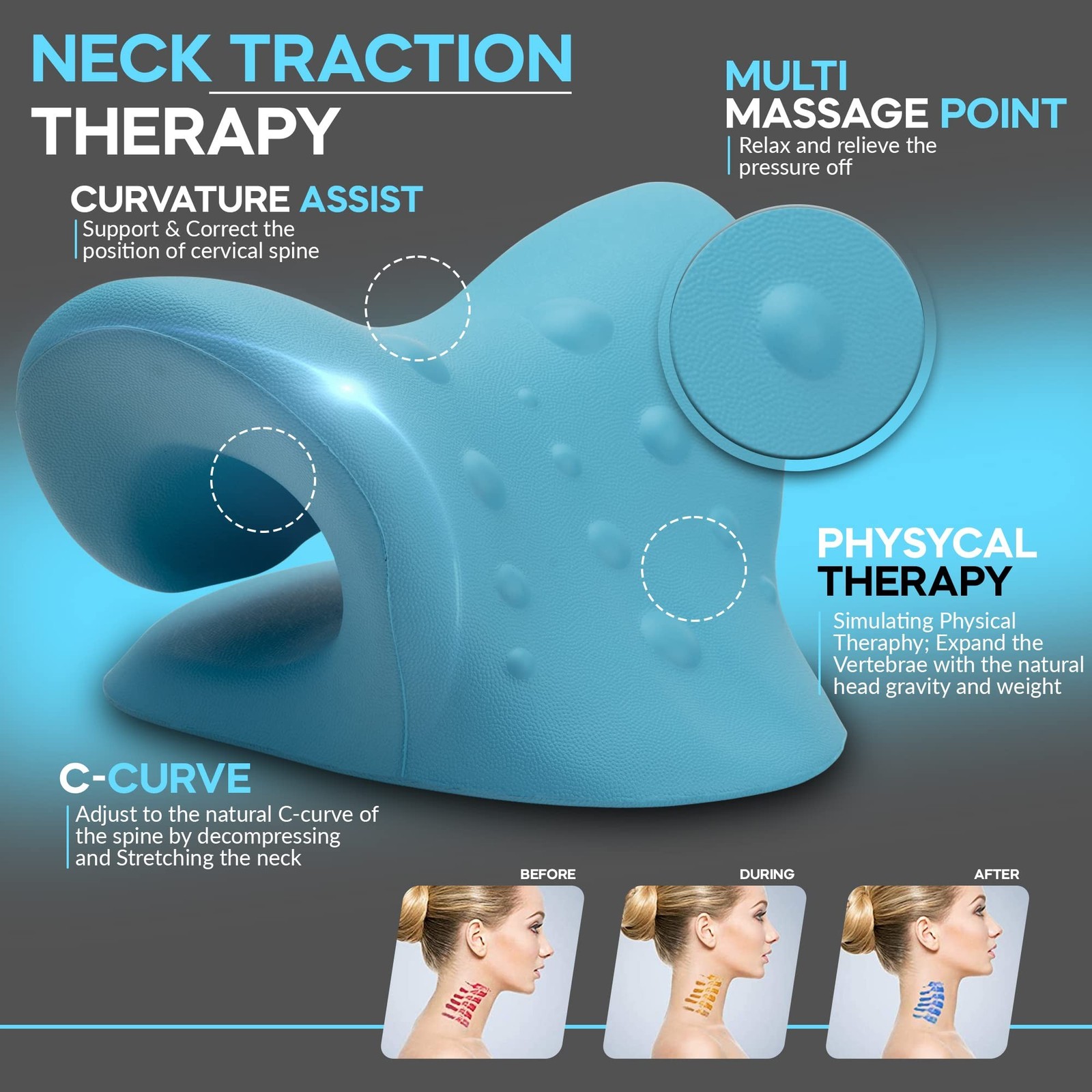 [Value Pack] Cervical Neck Traction Device, Neck Stretcher and Posture Correc…