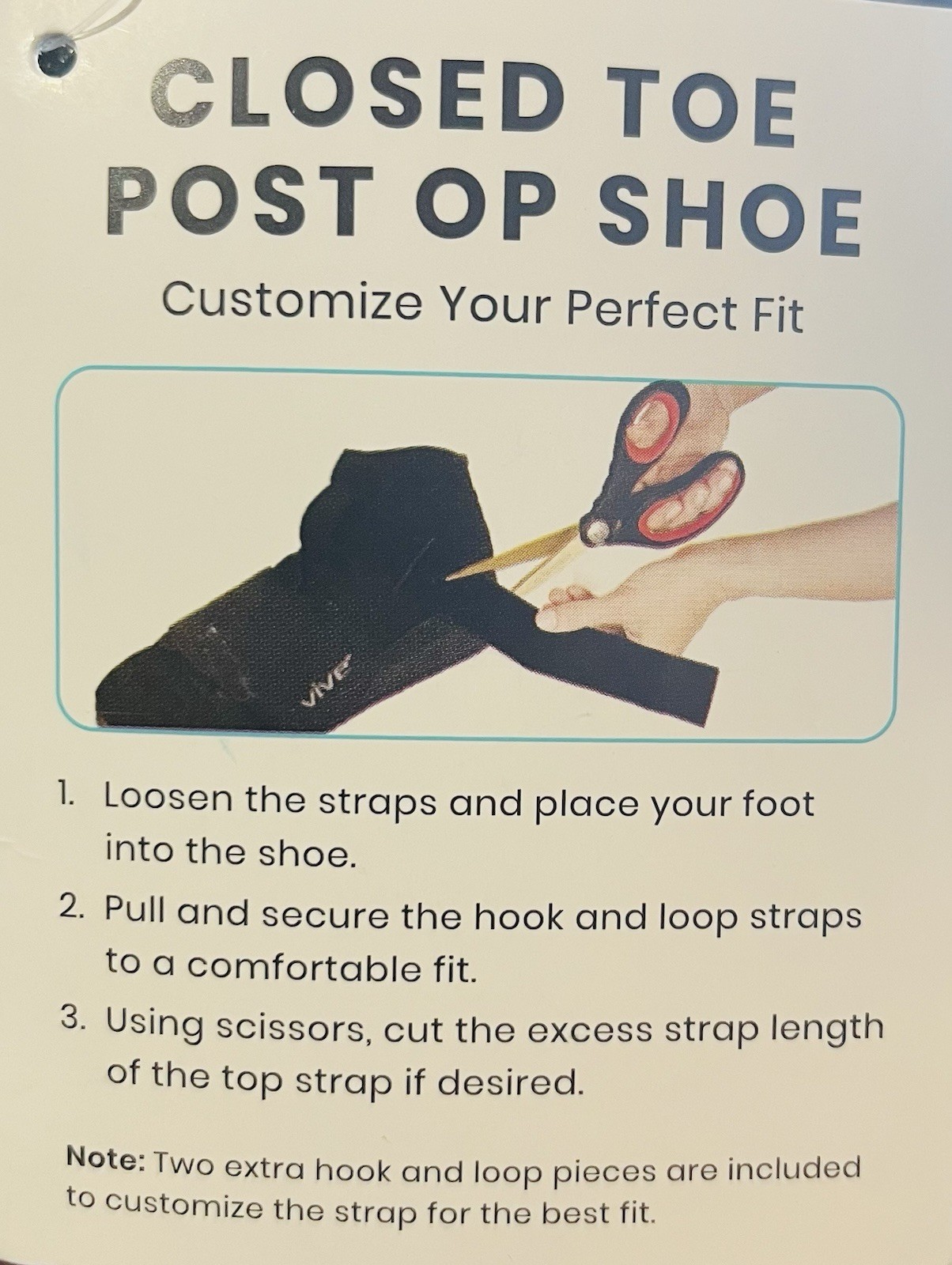 VIVE Closed Toe Post Op Shoe / Square Toe – Light Weight Right/Left, Unisex. XL