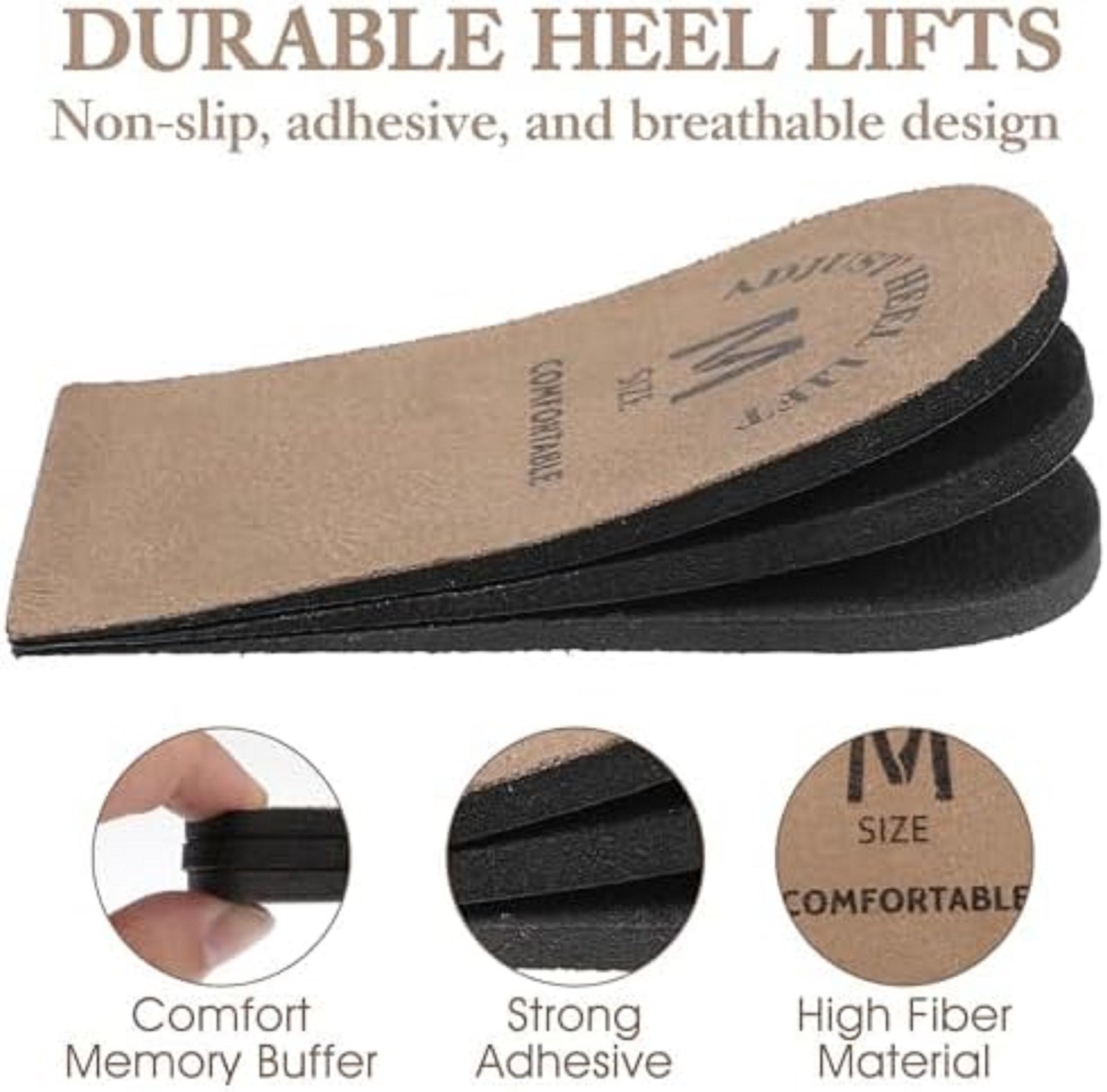 2 Pack Heel Lifts, Adjustable Heel Lifts for Leg Length Discrepancy, Women Man S