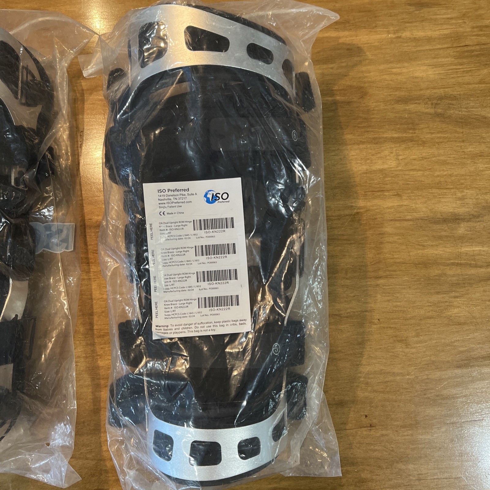 ISO Preferred Sz Large Knee Braces Right OA Dual Upright ROM