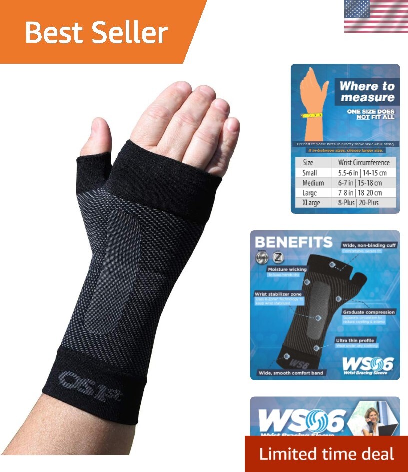Moisture-Wicking Carpal Tunnel Compression Sleeve – WS6 for Wrist Pain Relief