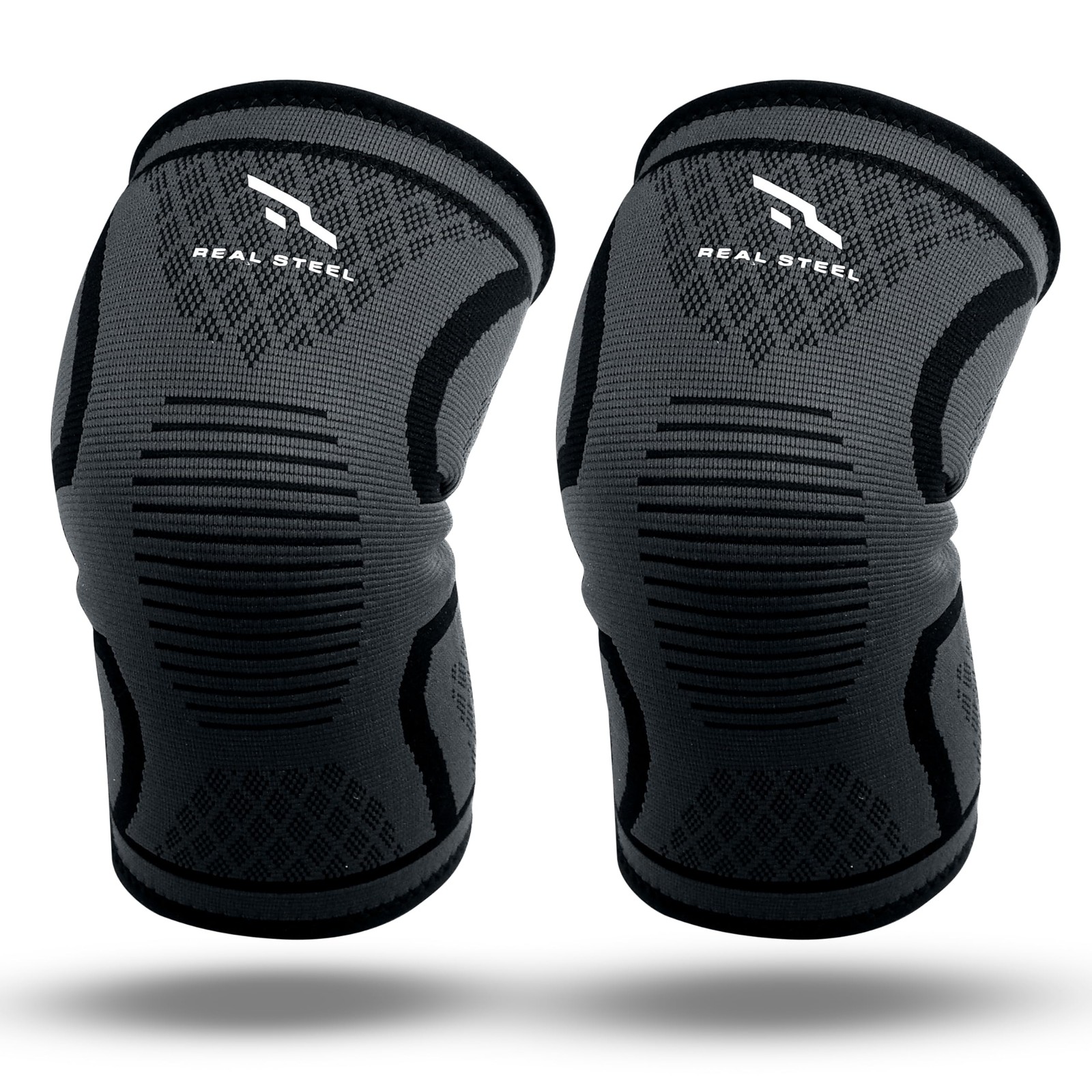 1 Pair Real Steel Compression Knee Brace Men Women Support Running Knee Pain