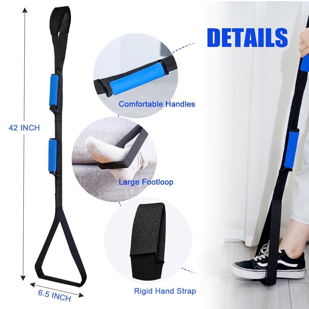42″ Leg Lifter Strap for Hip & Knee Replacement, Mobility Aid for Seniors & Disa