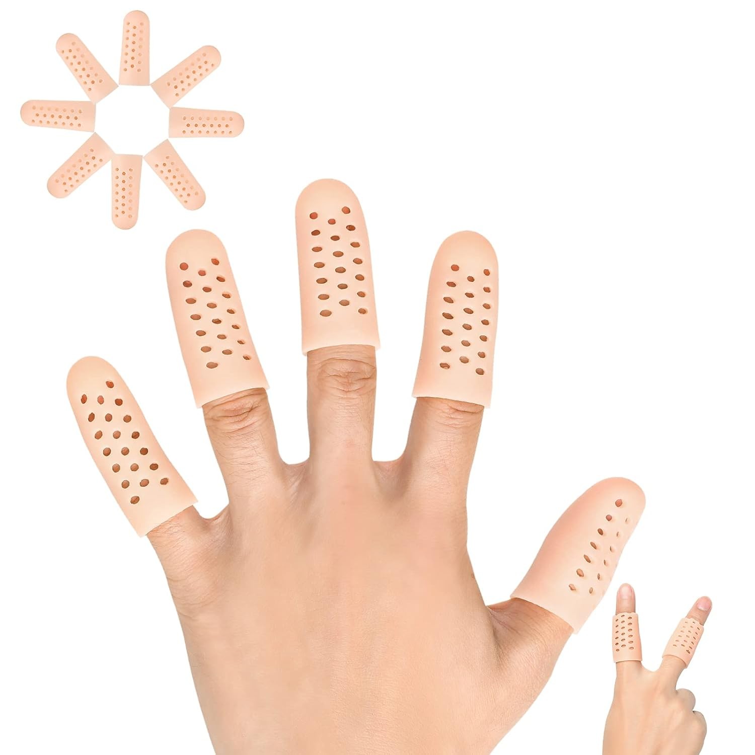 Gel Finger Cots, Finger Protector Support(14 PCS) NEW MATERIAL Finger Sleeves