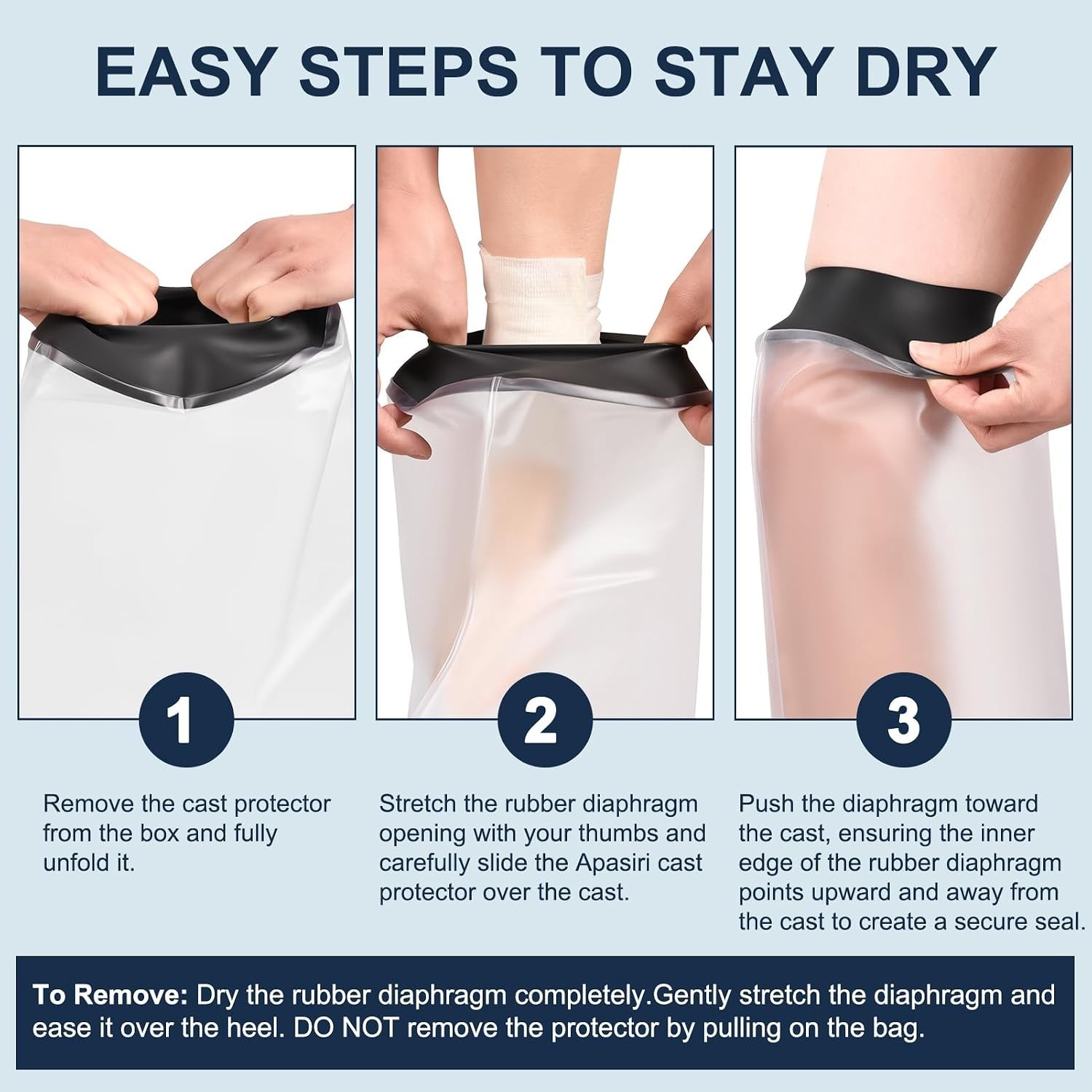Adult Waterproof Foot Cast Cover, Reusable Watertight Ankle Cast Protector | …