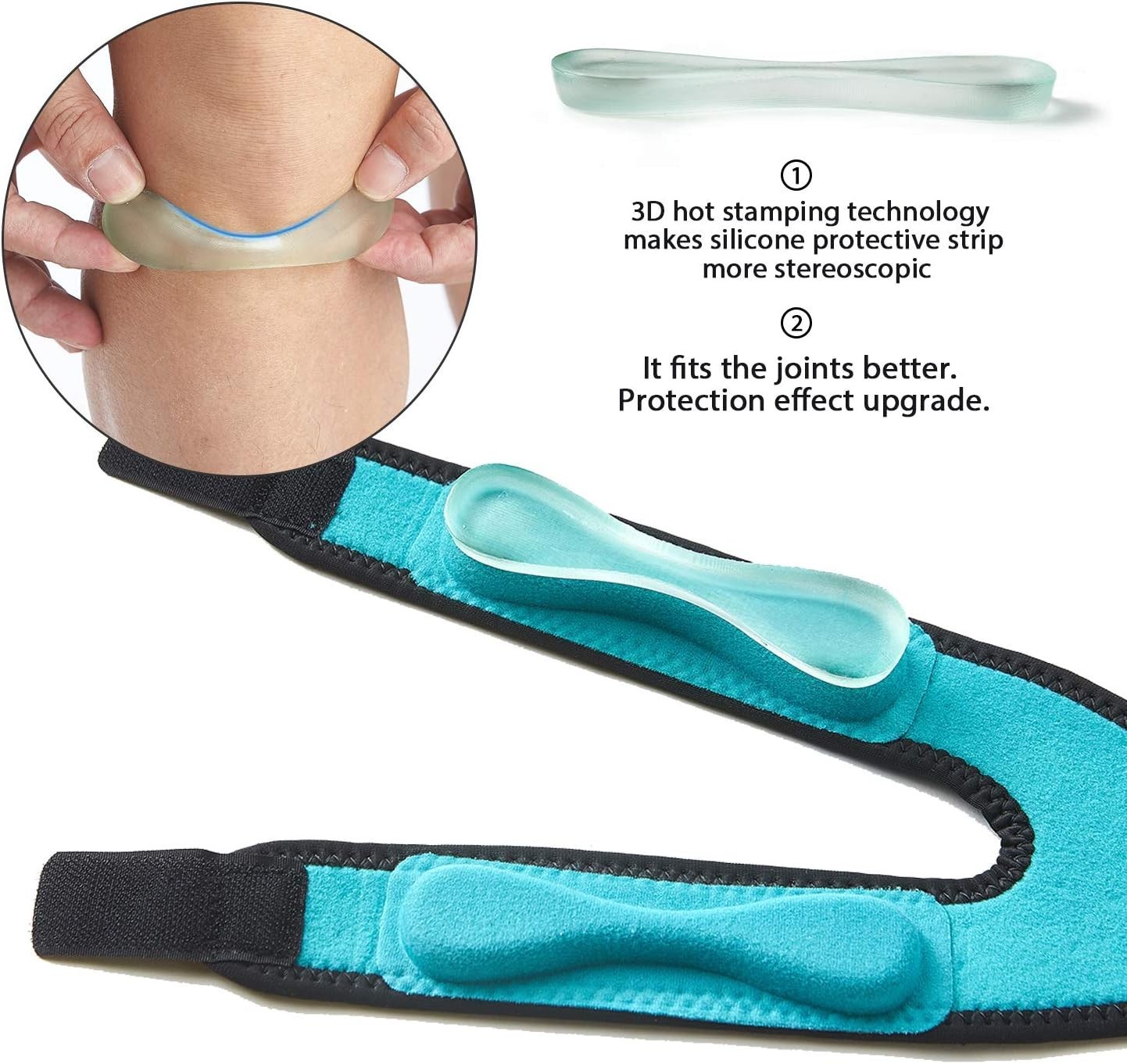 Ultimate Knee Pain Relief Strap – 3D Silicone Insert & Dual-Strap Adjustable Fit
