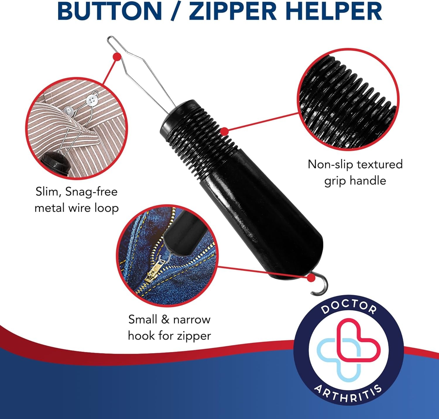 Button Hook and Zipper Pull Helper Arthritis Seniors