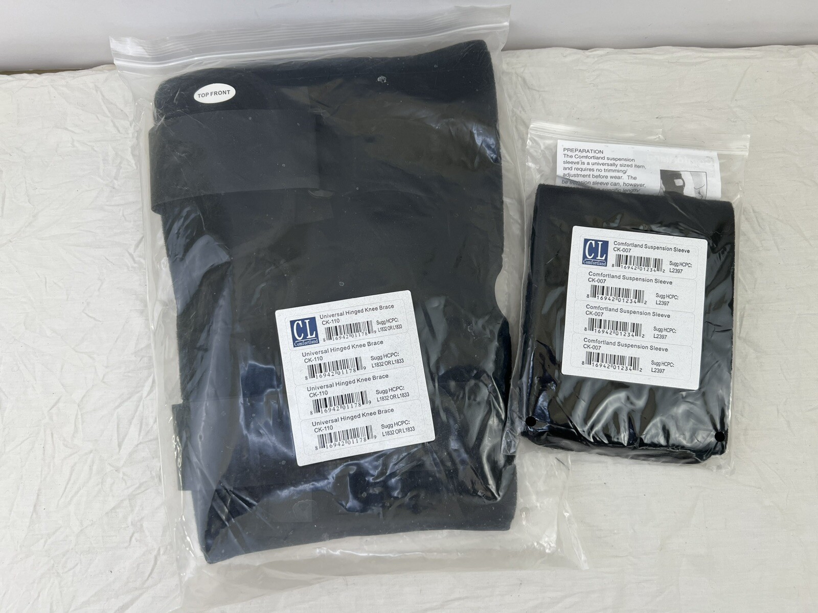 Comfortland Universal Hinged Knee Brace Ck-110 & Suspension Sleeve Ck-007 New