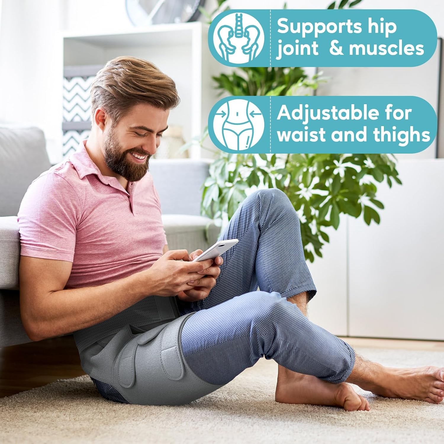 Hip Brace for Sciatica Pain Relief, Adjustable Compression for Men & Women