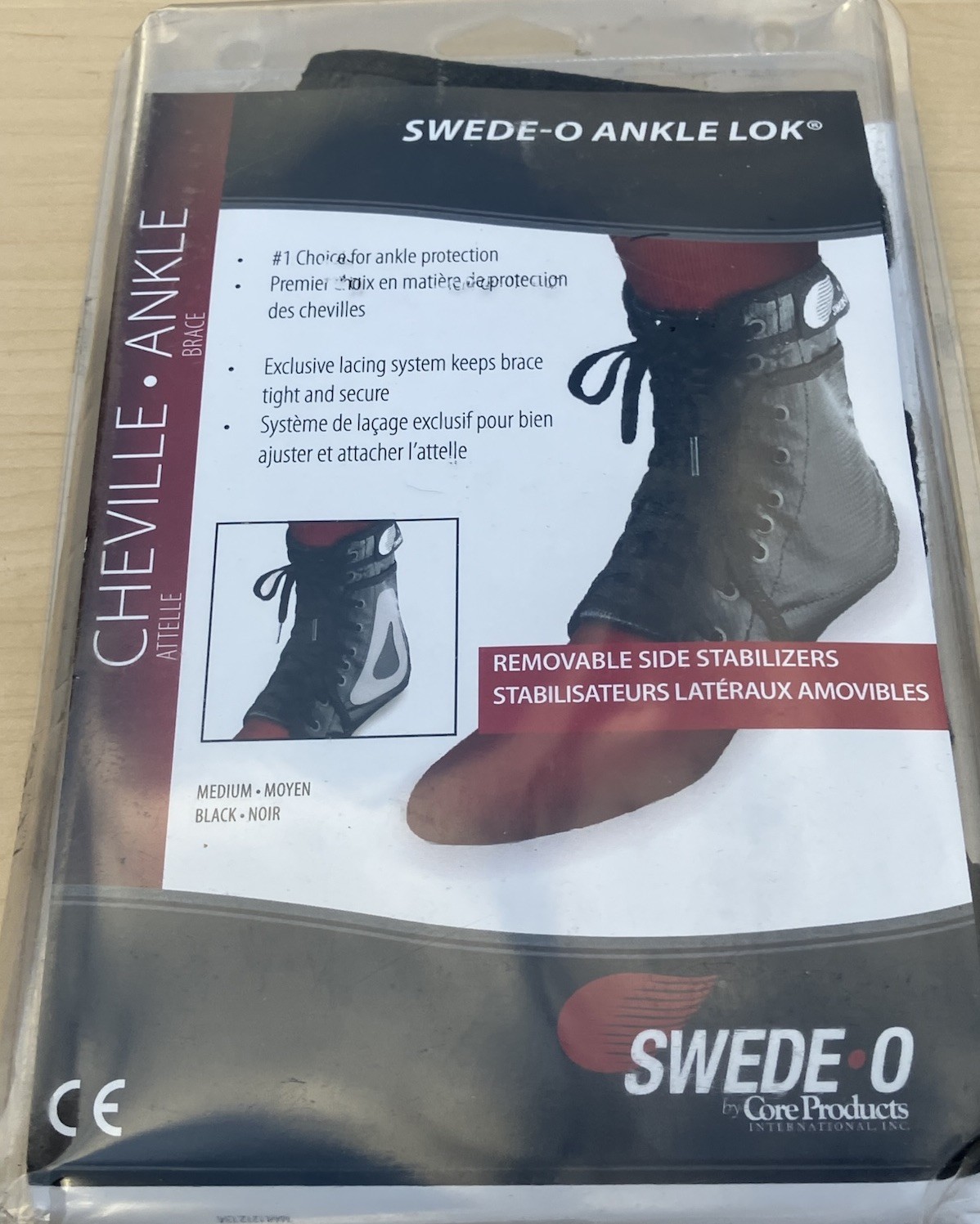 Swede-O Ankle Lok Ankle Brace Removable Side Stabilizers Additional Support USA