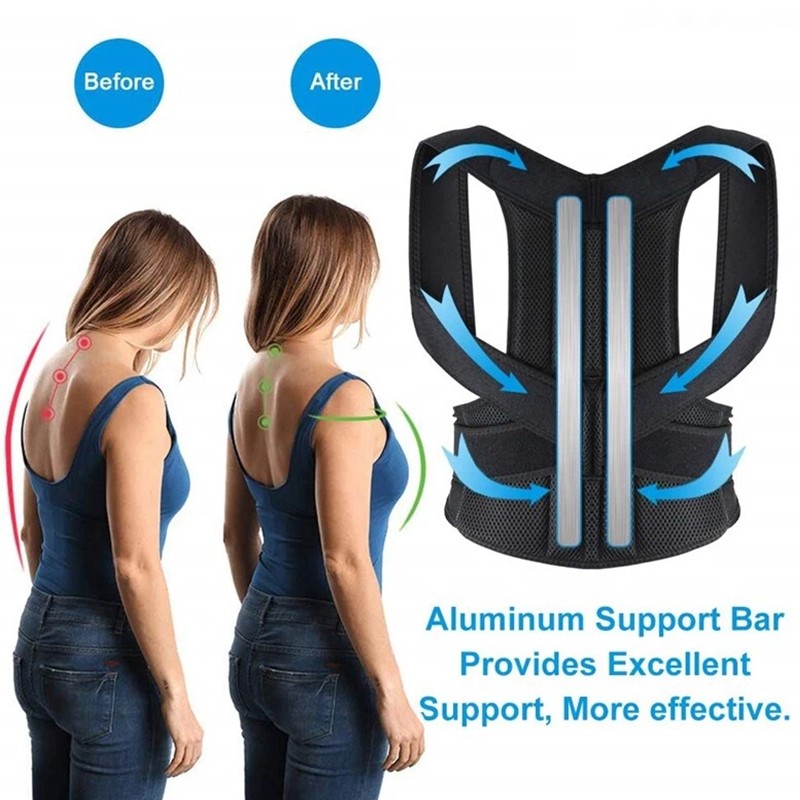 Adjustable Posture Corrector Low Back Support Shoulder Brace Belt For Women Mens