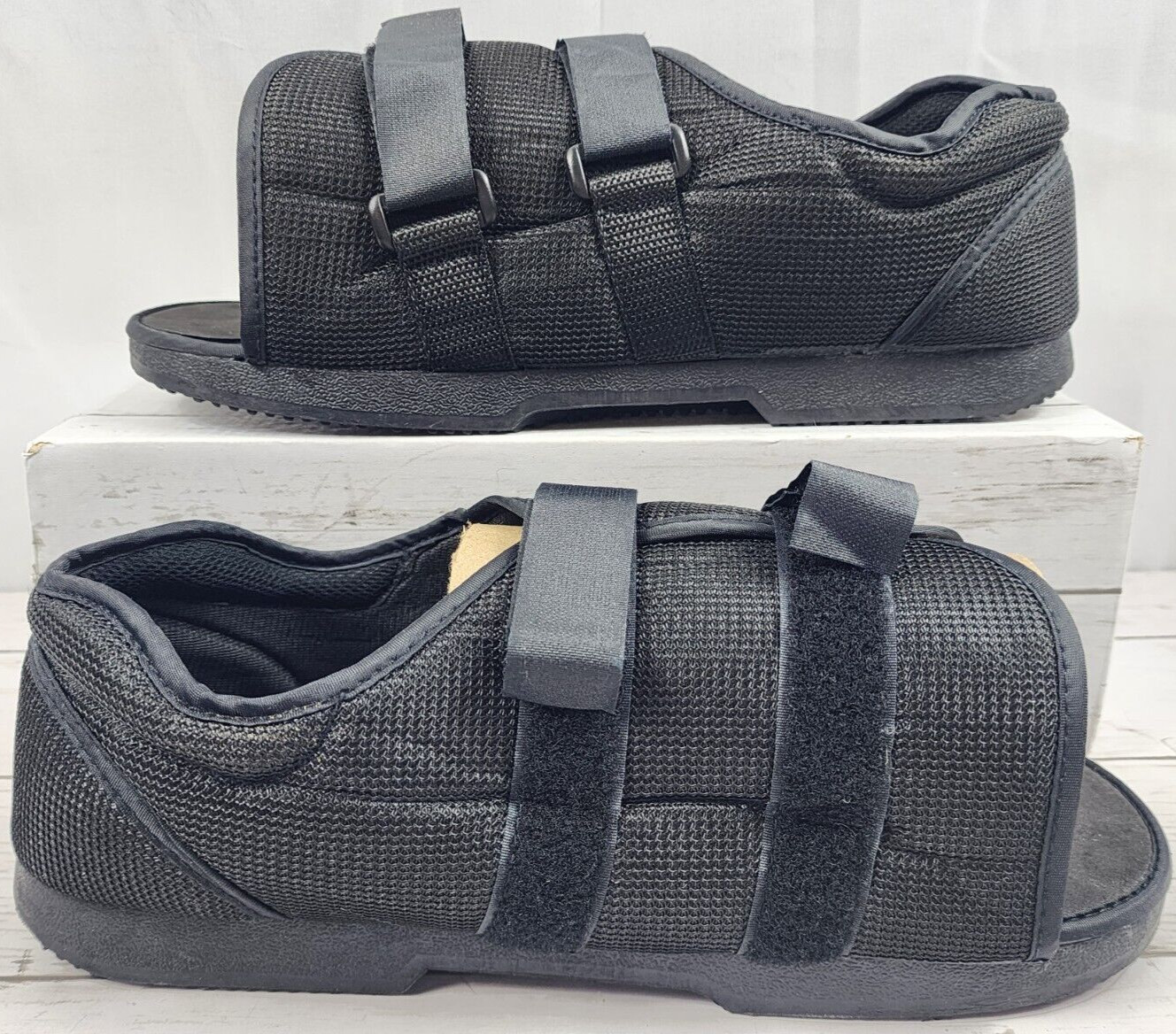 Post Op/Toe Injury/Lymphedema/Orthopedic Nylon Mesh Dual Strap, Black, Set of 2