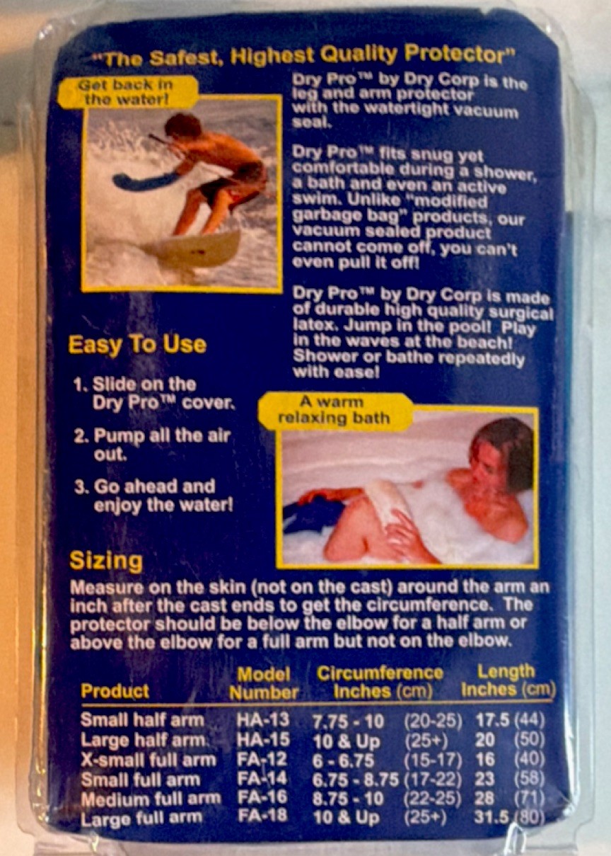DryPro Waterproof Arm Protector Large Full Arm FA-18 Vacuum Seal Latex Blue