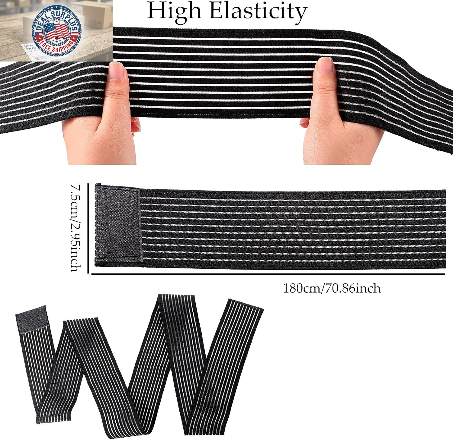 Compression Bandage Wraps for Leg, Elastic Calf Compression Sleeve Ankle Support