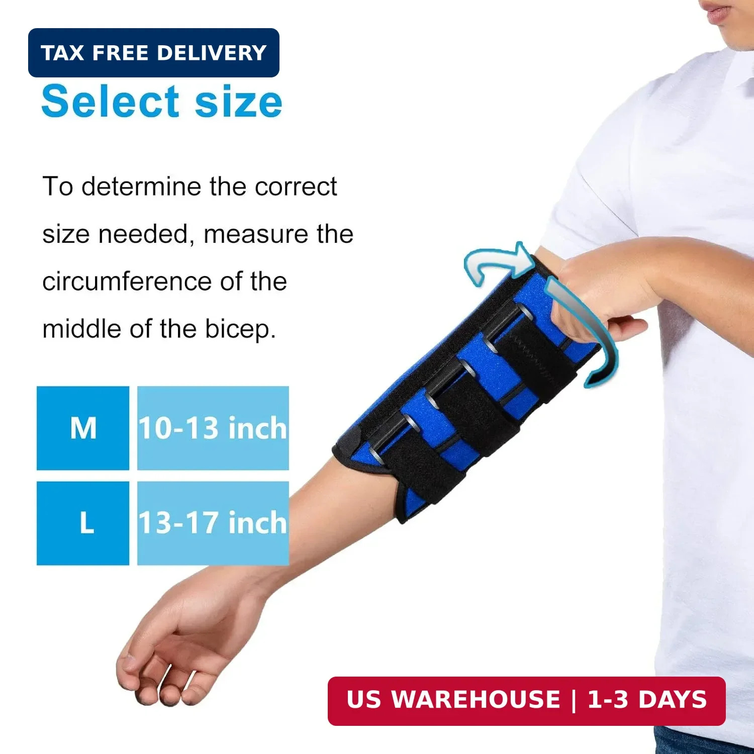 Elbow Brace Night Splint Support for Cubital Tunnel Syndromean, Ulnar Nerve, Sta