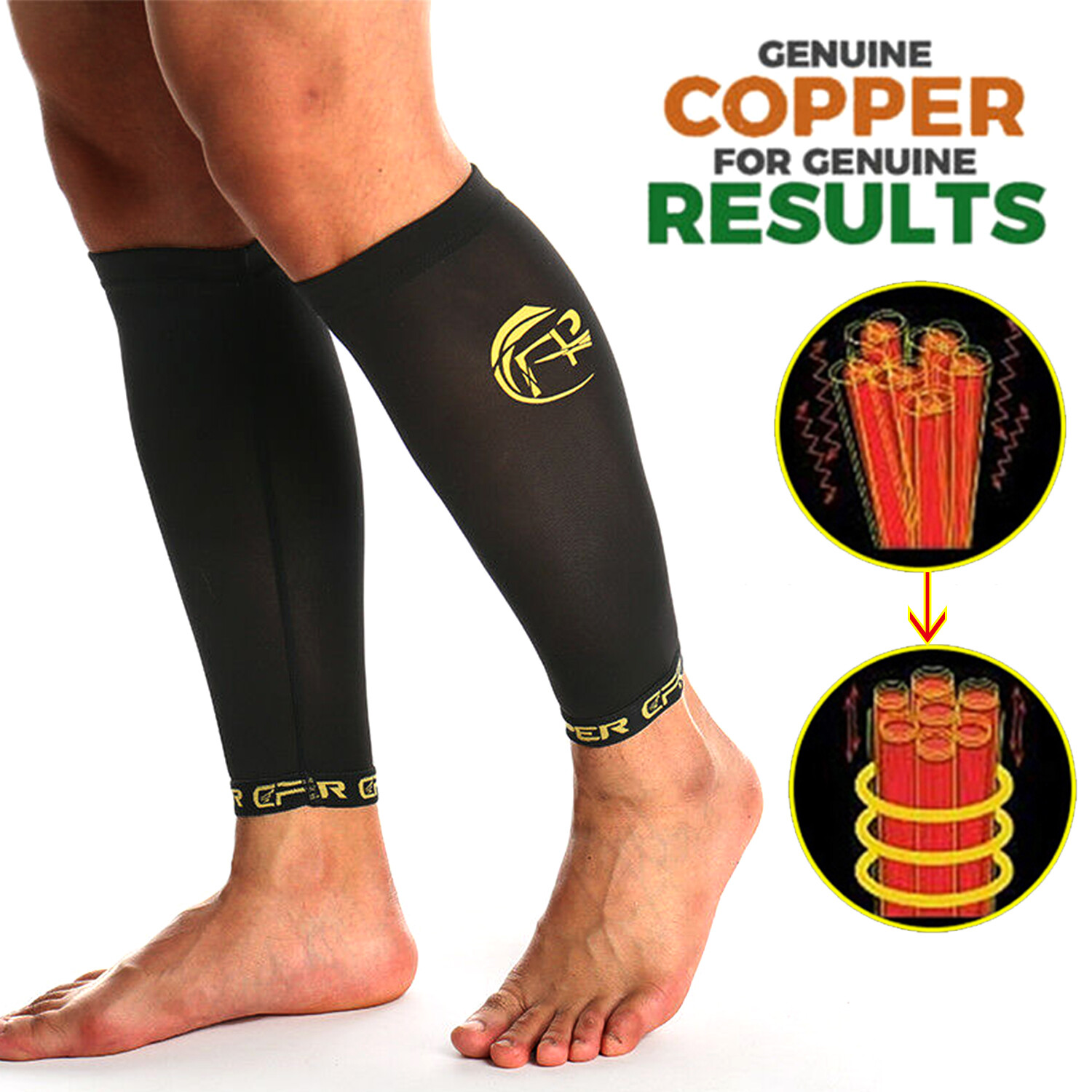 Copper Compression Socks 20-30mmHg Support Calf Leg Sport for Men Women Workout
