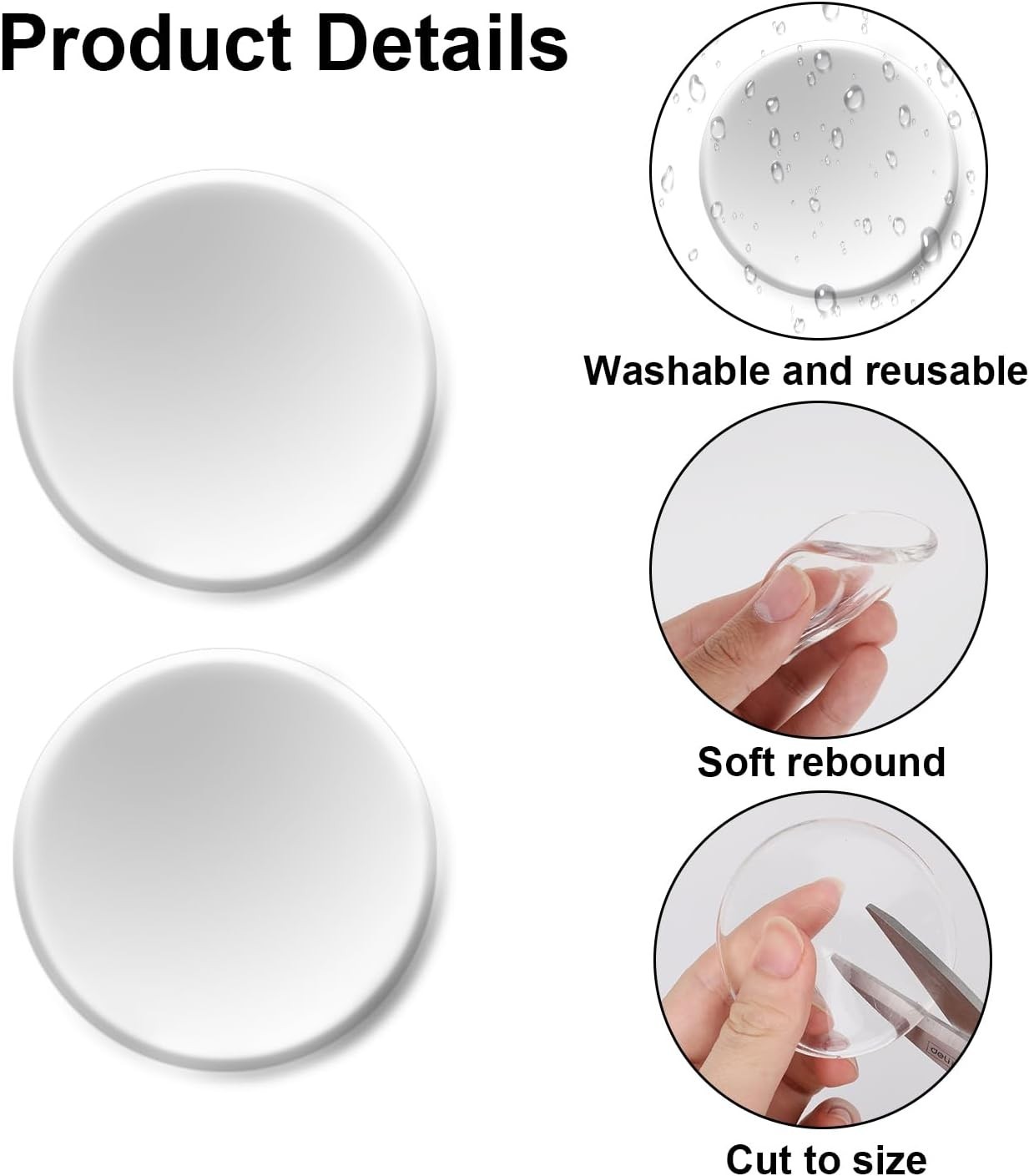 8 Pcs Prosthetic Liner Patches, 2.6Inch Amputee Leg Gel Pads Reusable