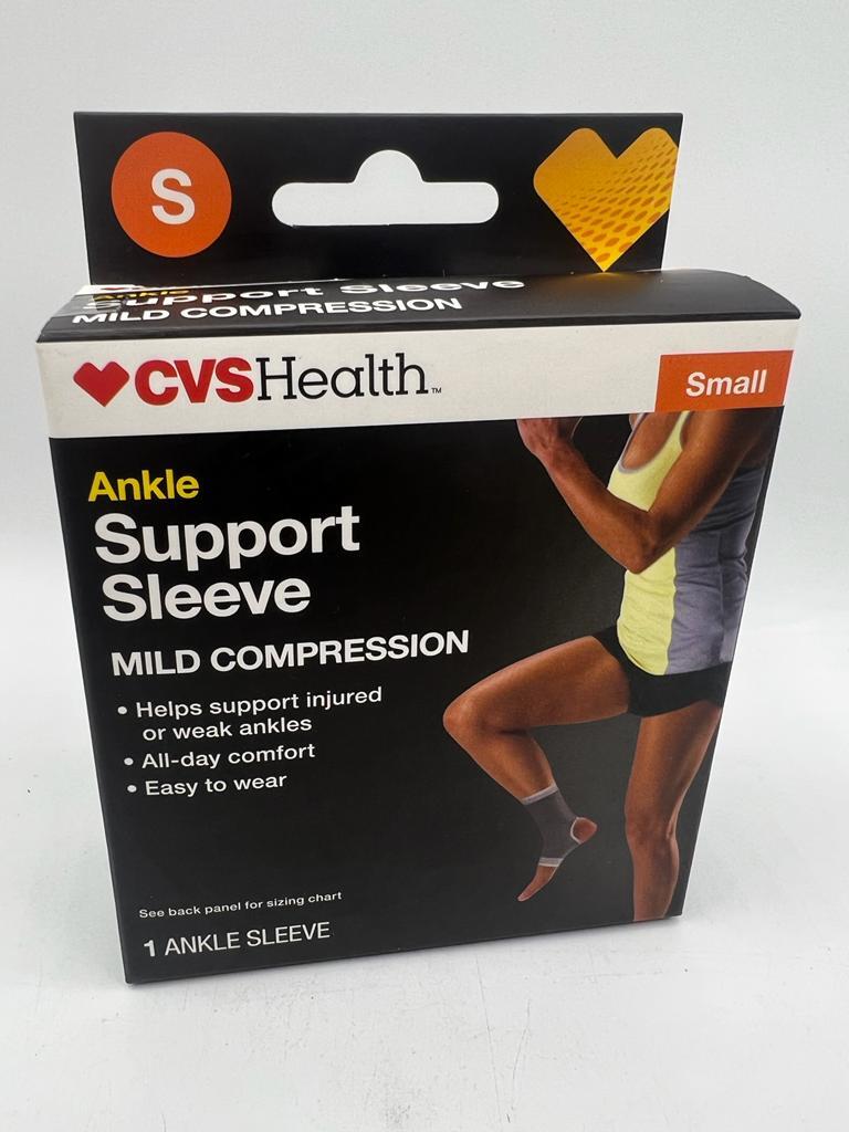 CVS Health Ankle Support Sleeve Mild Compression – Small – NEW