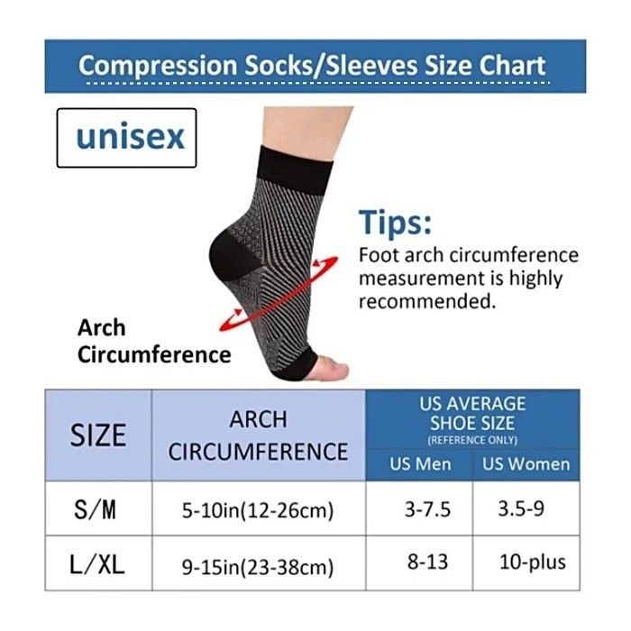 Best Plantar Fasciitis Ankle Support Sleeve Foot Pain Compression Heel Sock S-XL