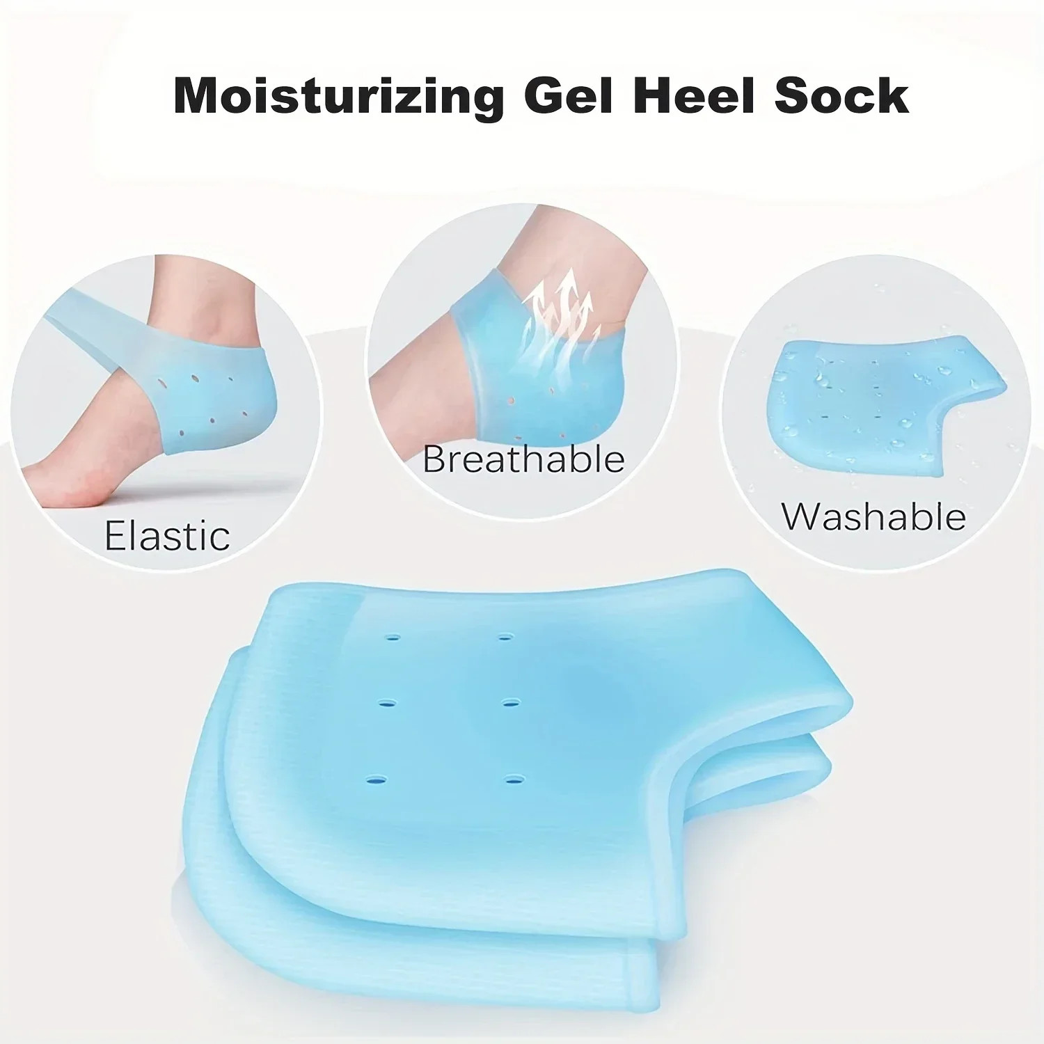 Gel Silicone Skin-Softening Silicone Heel Protectors Heel Cups Spurs Cracked Hee