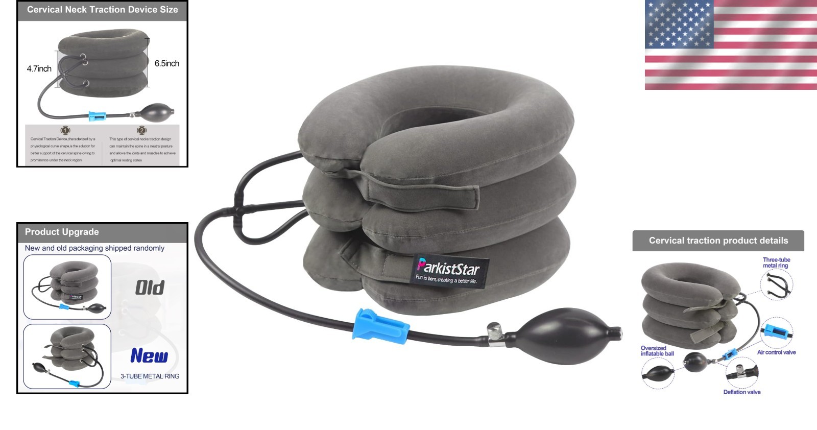 Flocking Fabric Neck Traction Device – Cervical Pain Relief & Posture Correction