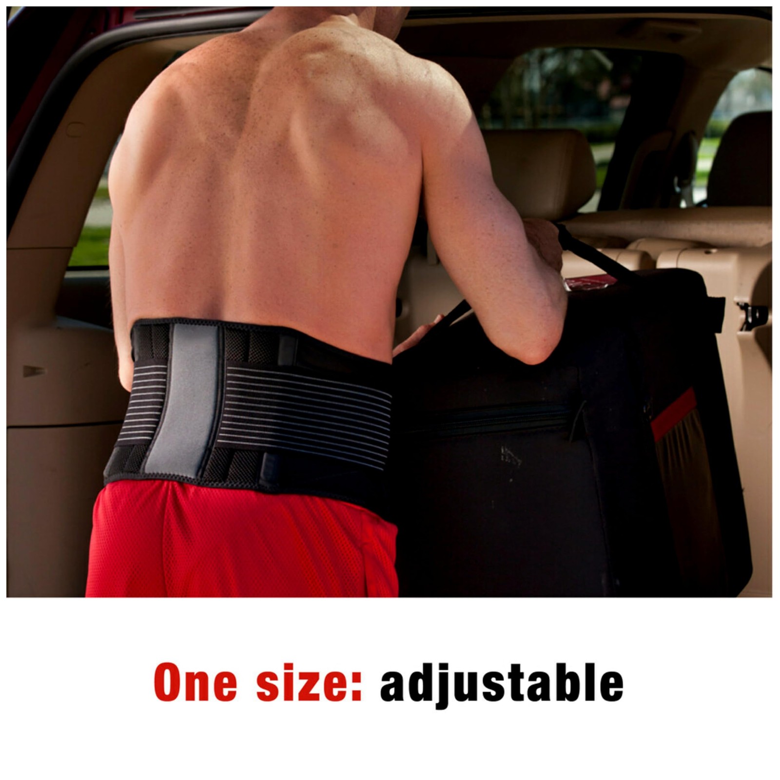 Adjustable Back Brace for Support, Comfort, and Full Range of Motion Black