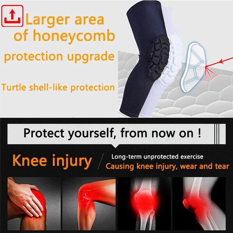 US Compression Sleeves Long Knee Pads Brace Support Protector Basketball Sports