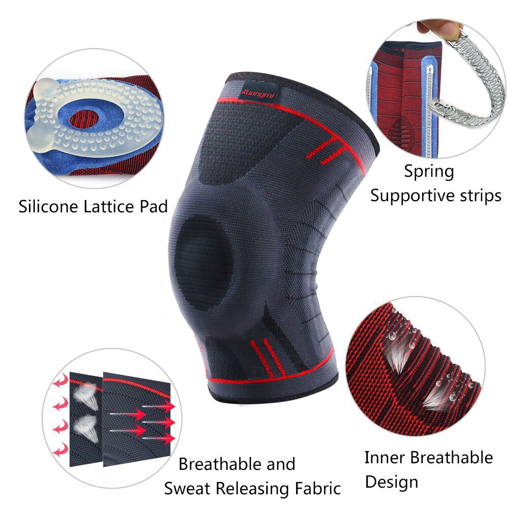 Kuangmi Patella Knee Brace Support Sleeve Strap Protector Silica Gel 2 X