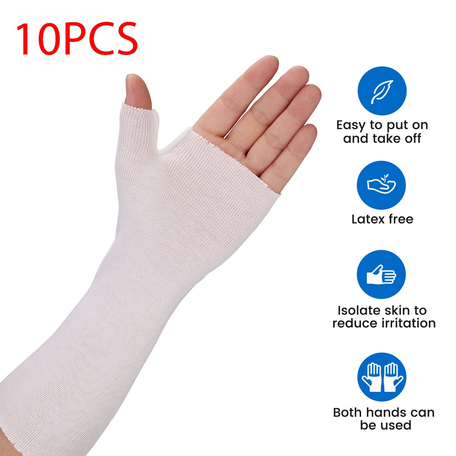 VELPEAU Wrist and Thumb Spica Stockinette (Pack of 10) Comfy Arm Sock Sleeve