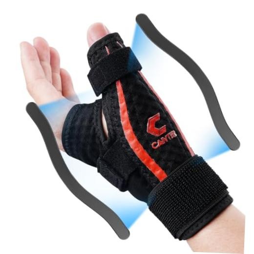 Thumb Brace Right or Left Hand Trigger Thumb Spica Splint One Size Black Red