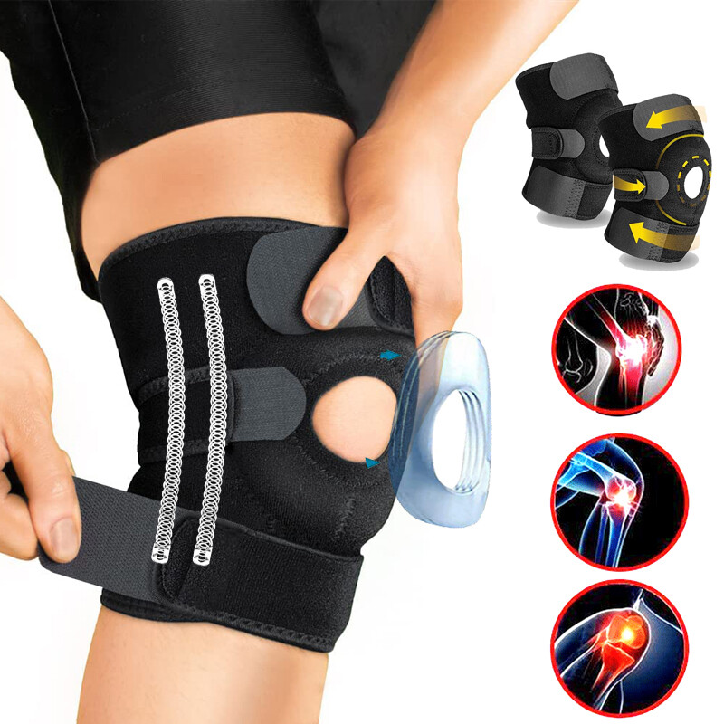 Knee Brace Boned Compression Sleeve Joint Support Open Patella Stabilizer Wrap