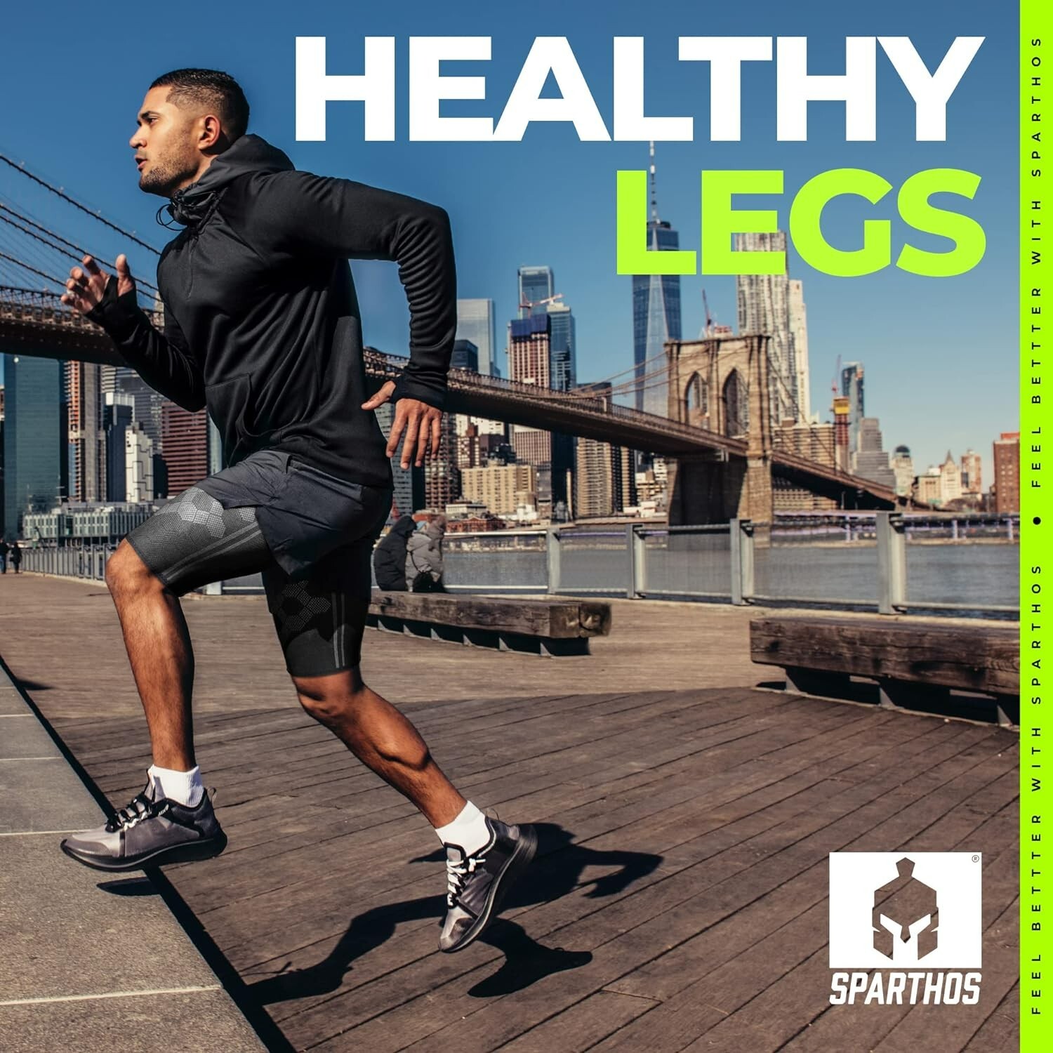 Premium Thigh Compression Sleeves – Hamstring Support – Breathable – Black