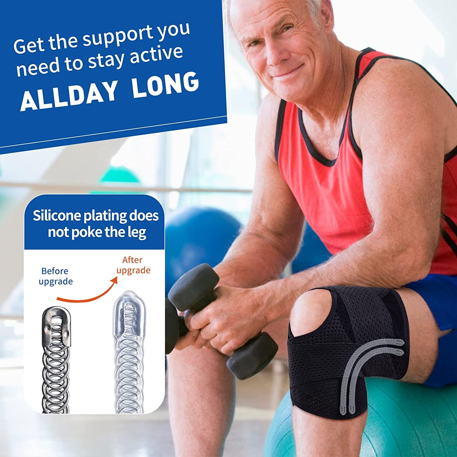 Knee Brace with Side Stabilizers Relieve Meniscus Tear Pain ACL Arthritis Straps