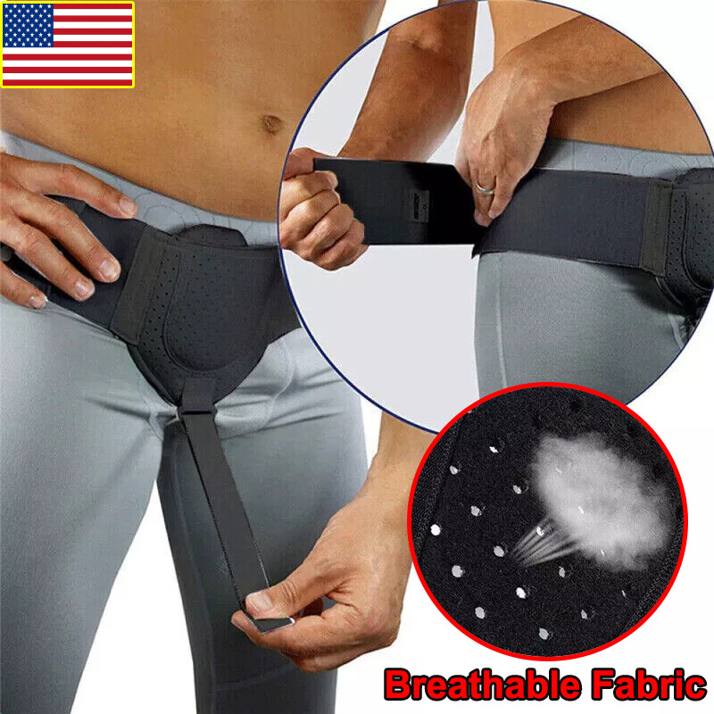 Men Inguinal Abdominal Groin Hernia Support Belt Truss Brace Relief Removable