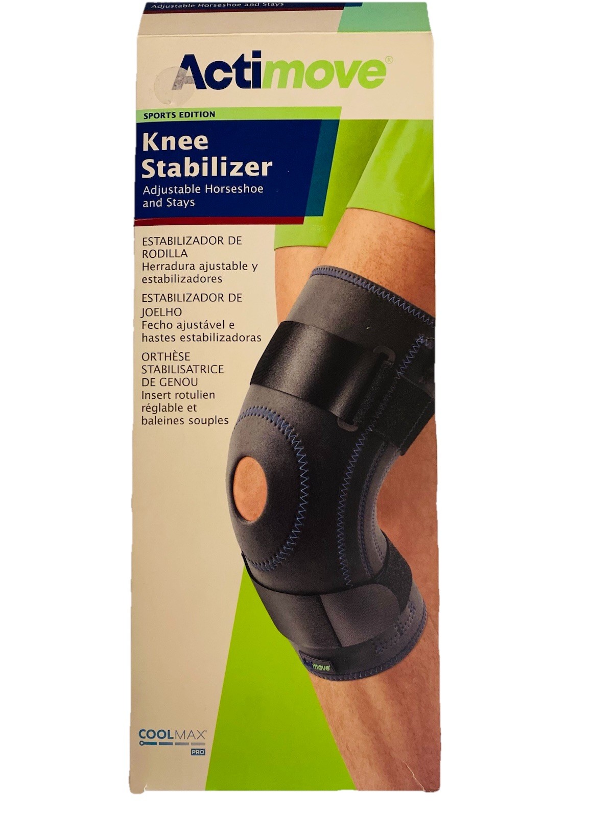 Actimove Knee Stabilizer Adjustable Horseshoe & Stays Size S Black NEW Free Post