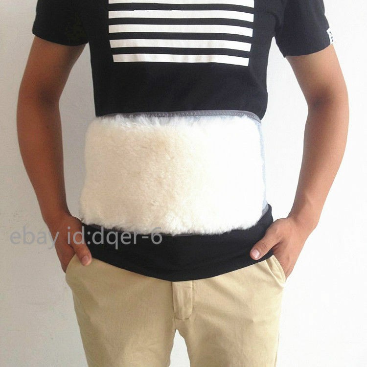 Sheepskin Wool Waist Warmer Support Protector Belt Brace Waistband Winter Soft