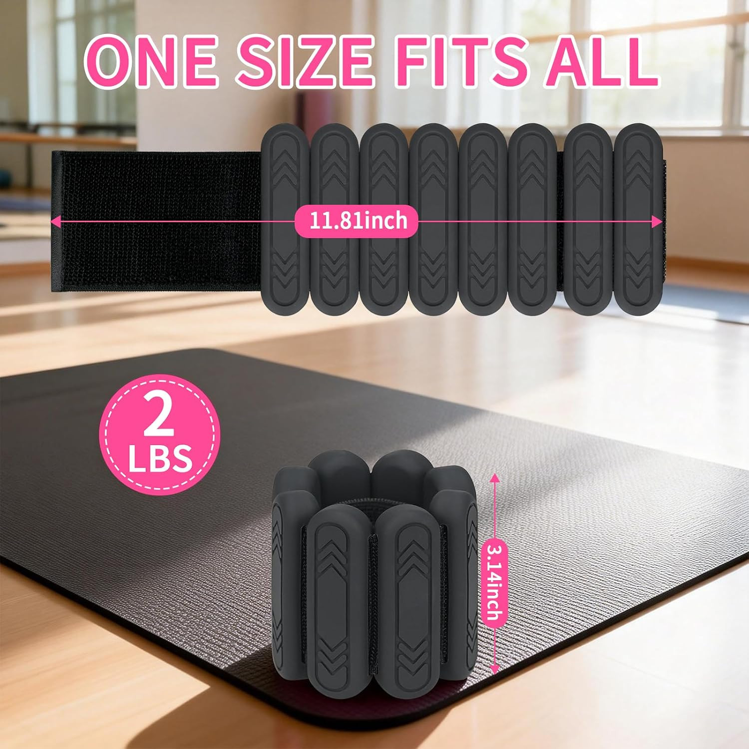 Wrist & Ankle Weights for Women Men, 1Lb/2Lb/4Lb Set of 2 – Adjustable Wearable