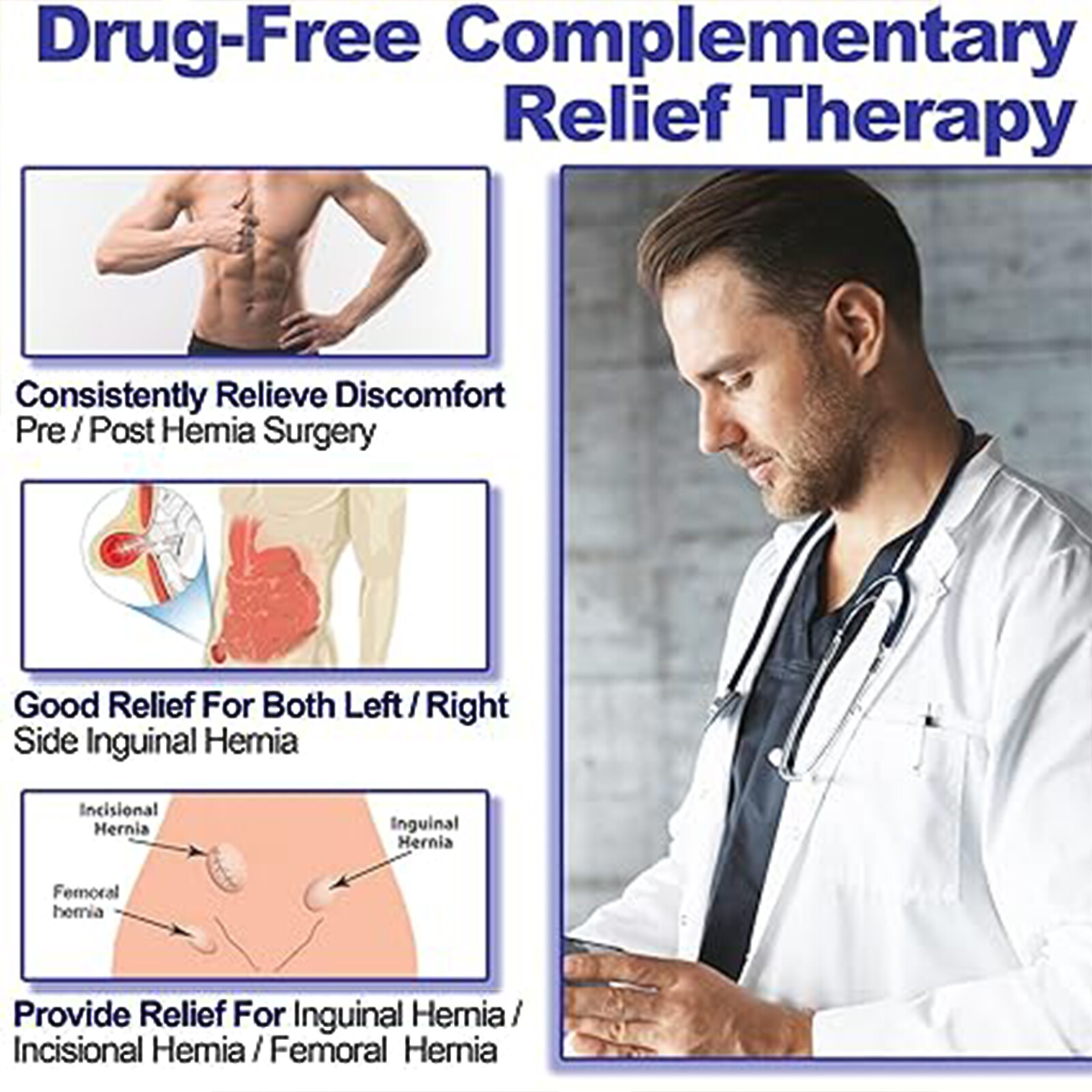 Inguinal Hernia Support Belt Groin Hernia Pain Relief Truss Brace For Men &Women