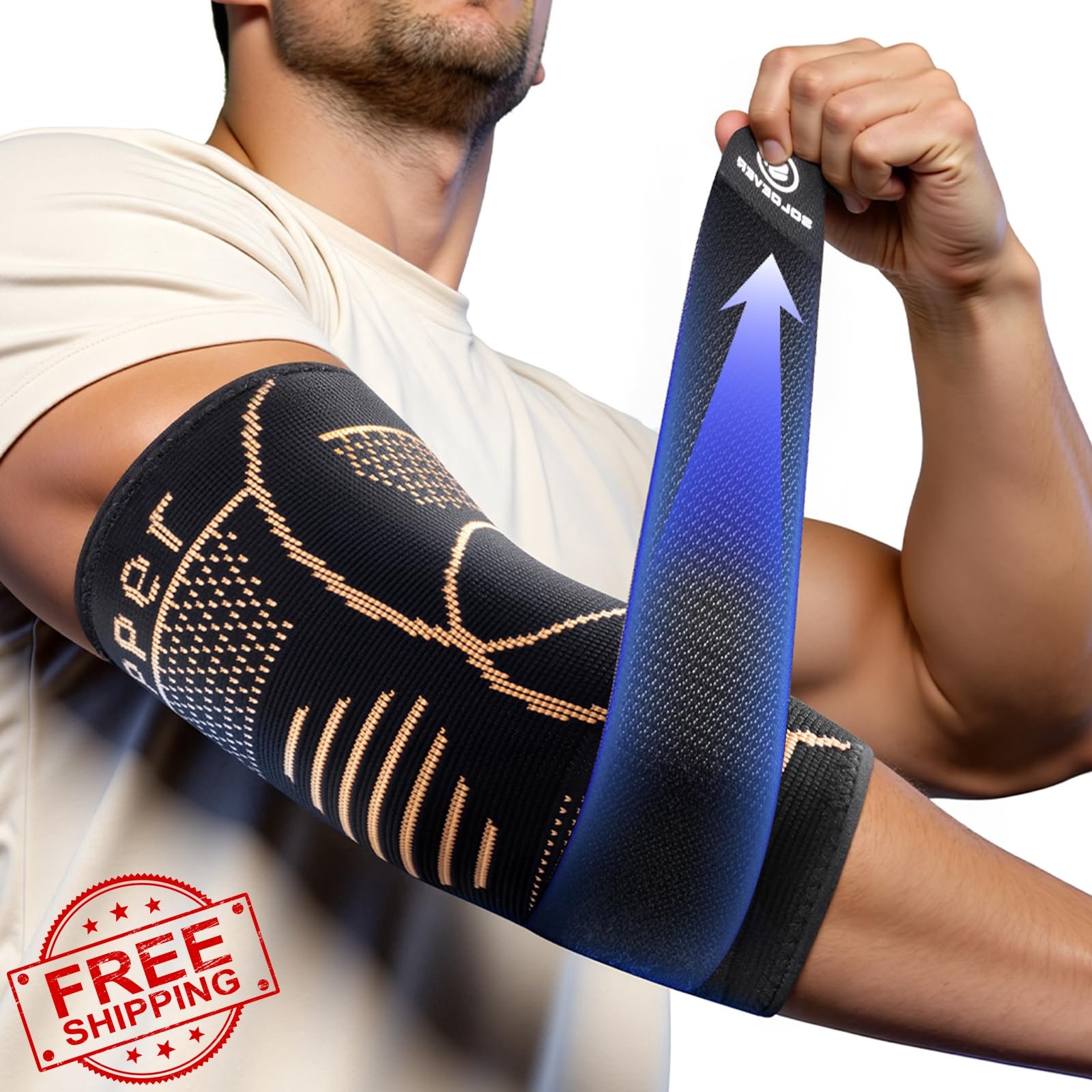 SOLOEVER Copper Elbow Sleeve Gold Small