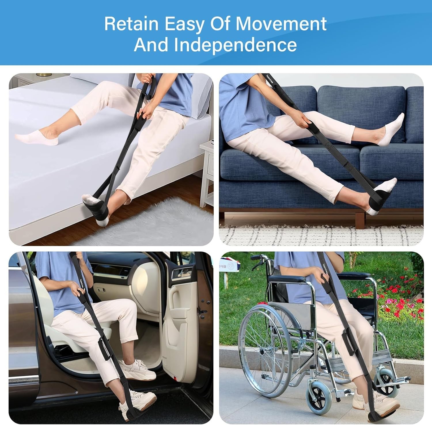Rigide 43-Inch Leg Lifter Strap with Padded Handles – Essential for Recovery