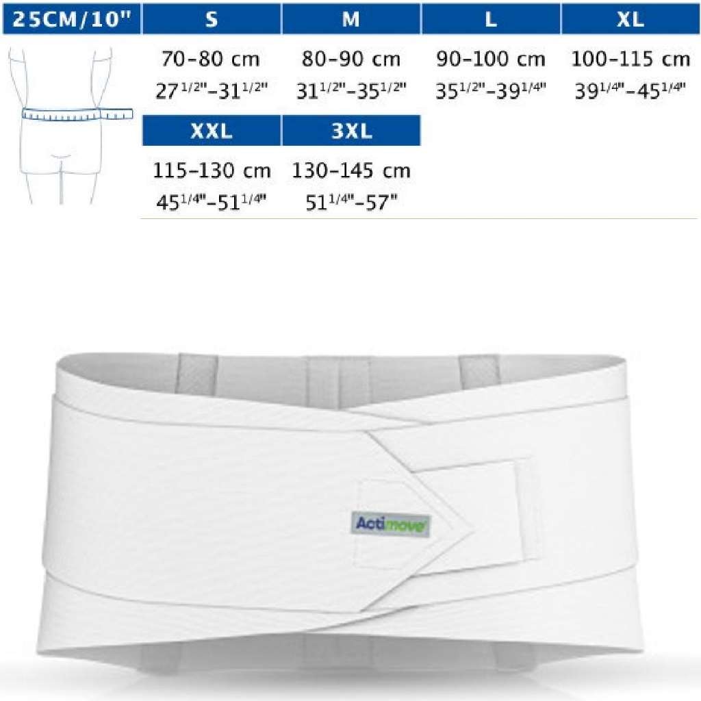 Actimove Lumbar Sacral 10″ Support Comfort w/Additional Support Belt (White) X-L