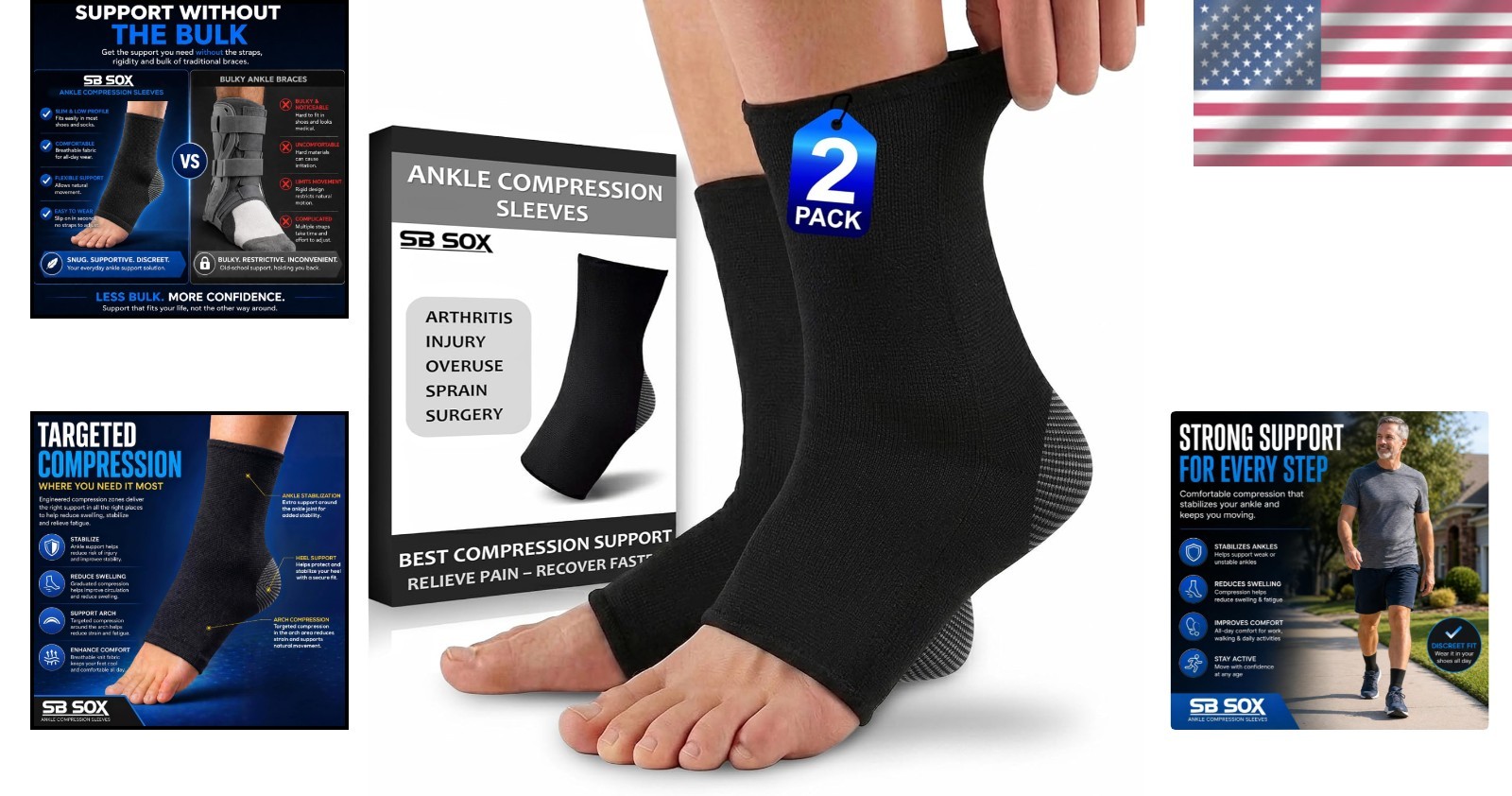 Lightweight Ankle Brace – Non-Slip Compression Sleeve for Active Lifestyles