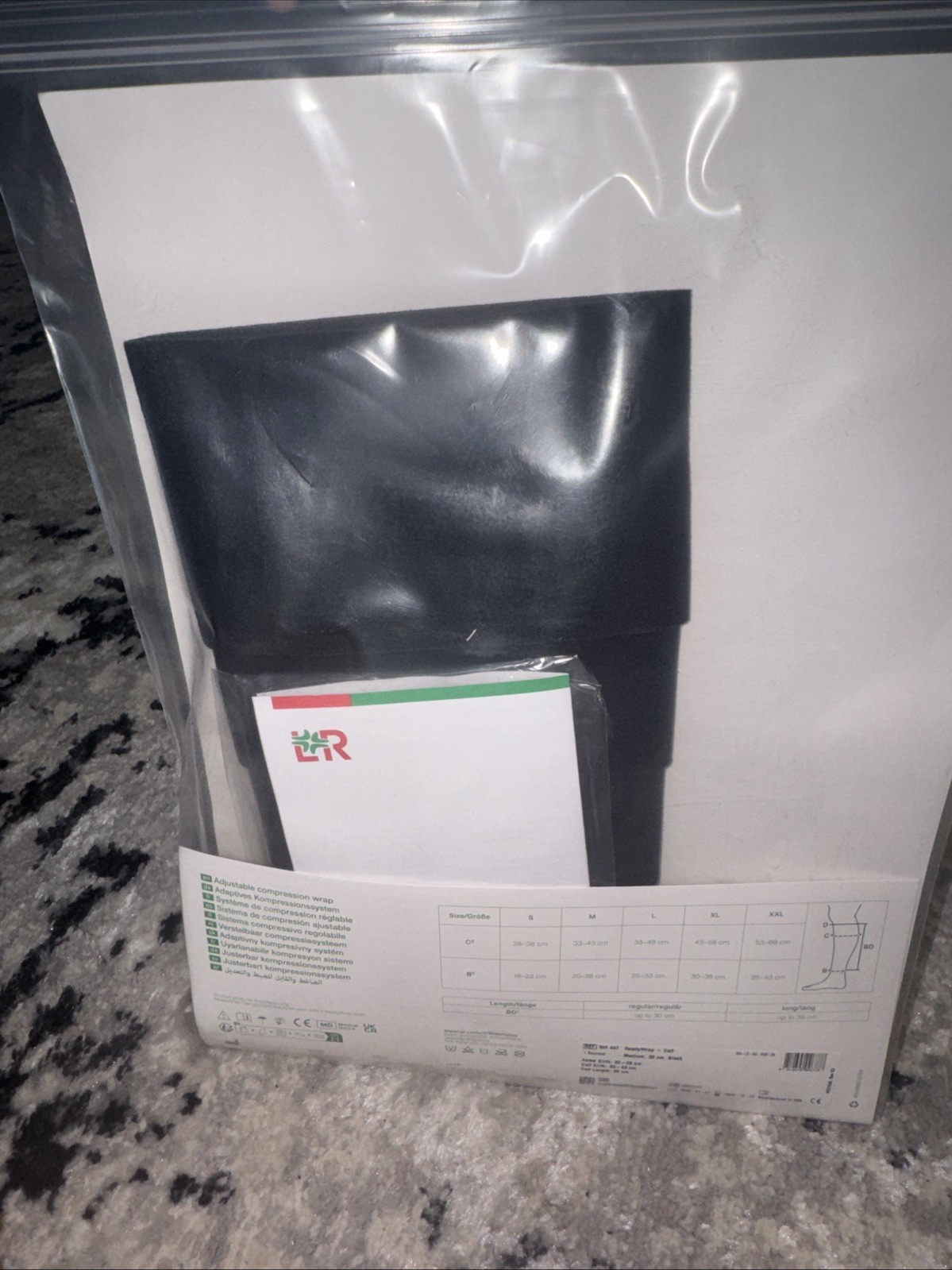 ReadyWrap Calf Adjustable Compression Wrap Black Sz Medium Average New