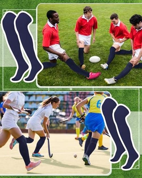 High Football Socks Multiple Sizes over the Knee Baseball Medium Navy Blue