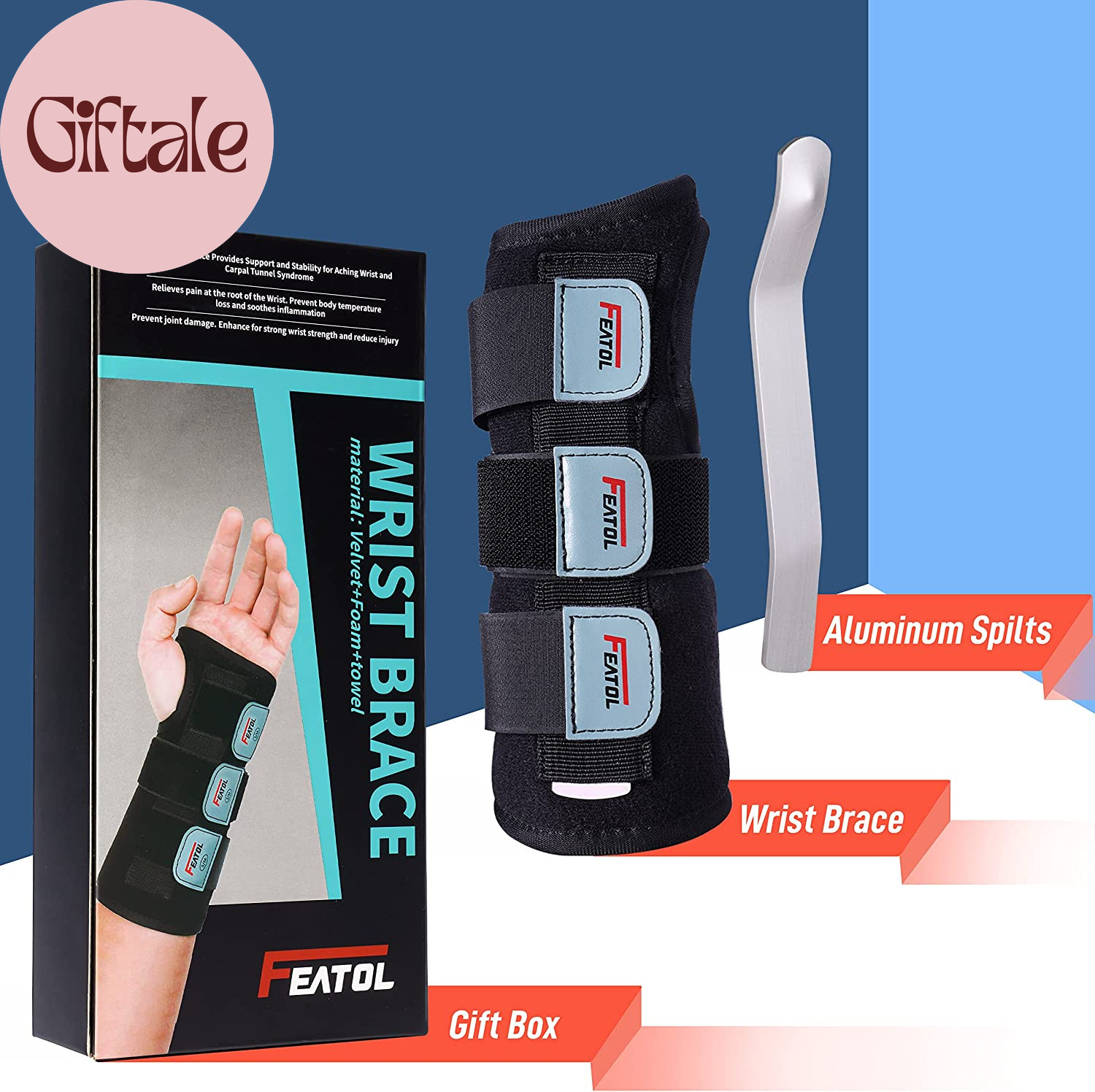 Wrist Brace Hand Brace, Carpal Tunnel Wrist Splint Night Support for Women Men,