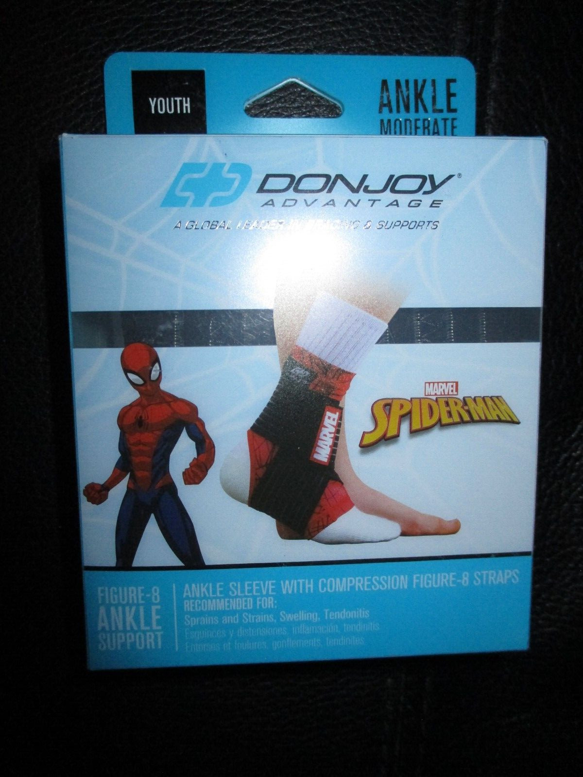 DonJoy Youth Moderate Figure-8 Ankle Support Sleeve – Marvel Spiderman…