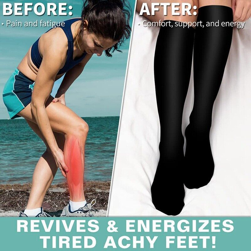 3 Pair Compression Calf Socks for Edema Diabetic Varicose Veins Medical Sport
