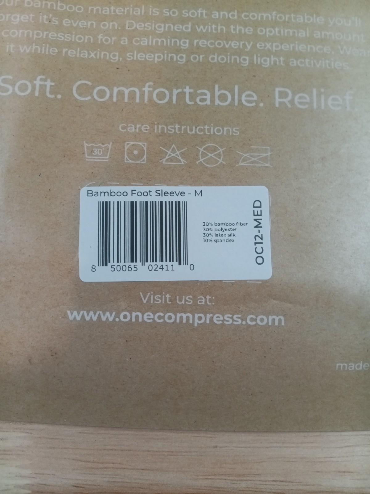 2 OneCompress Unisex Adult Bamboo Compression Ankle Sleeve Gray Size Medium New