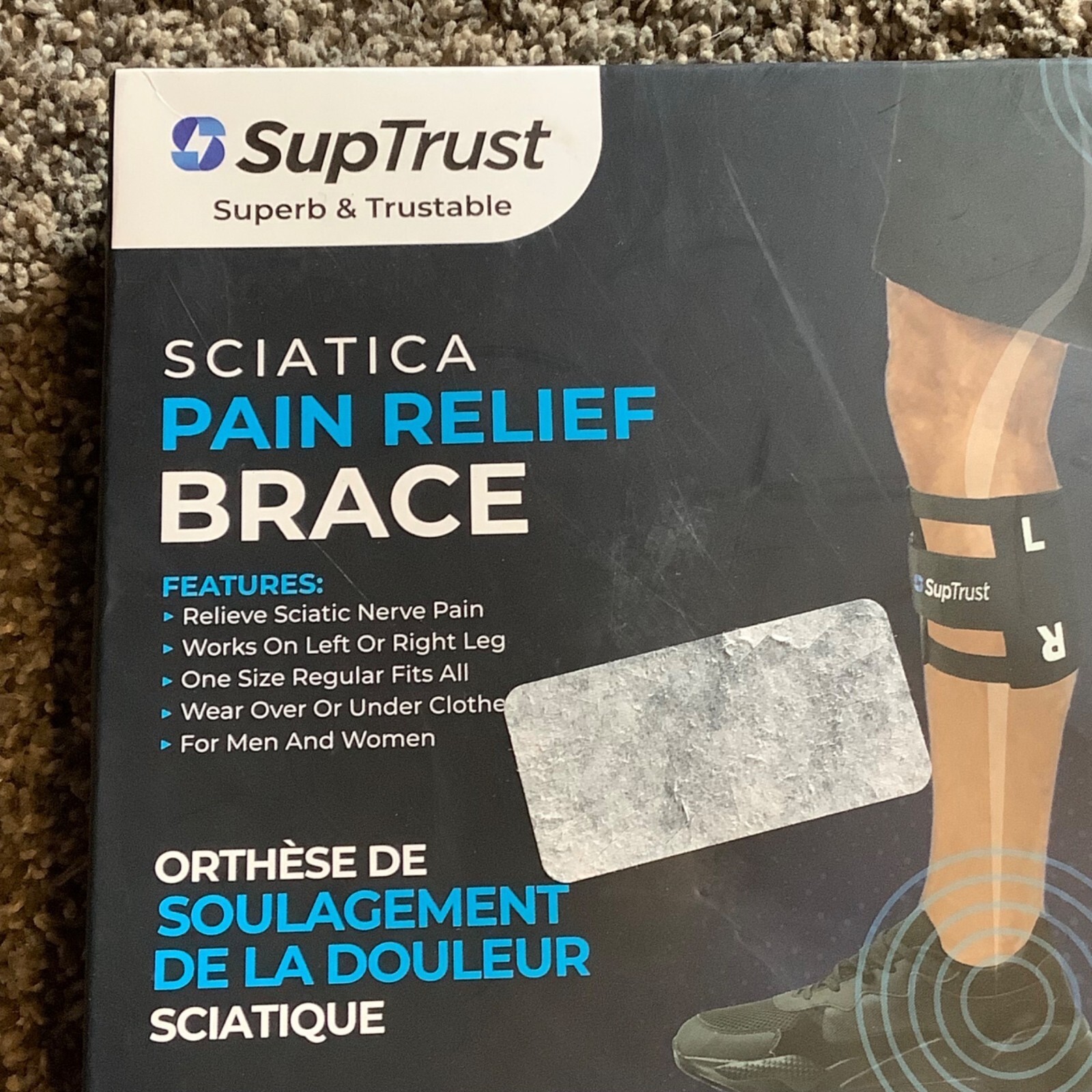 SupTrust Sciatica Pain Relief Brace OS Unisex Left Right Over Under Clothes